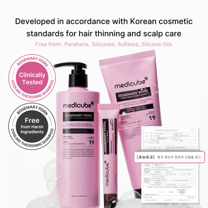 [NEW] [Medicube] Rosemary PDRN Scalp-To-Hair Strengthening Set | Includes Shampoo, Conditioner, Hair Mask, Scalp Serum | Hair Thinning Care Set for Dry & Oily, Damaged, Frizzy Hair, Oily Flaky-Looking Scalp | Korea Hair Care