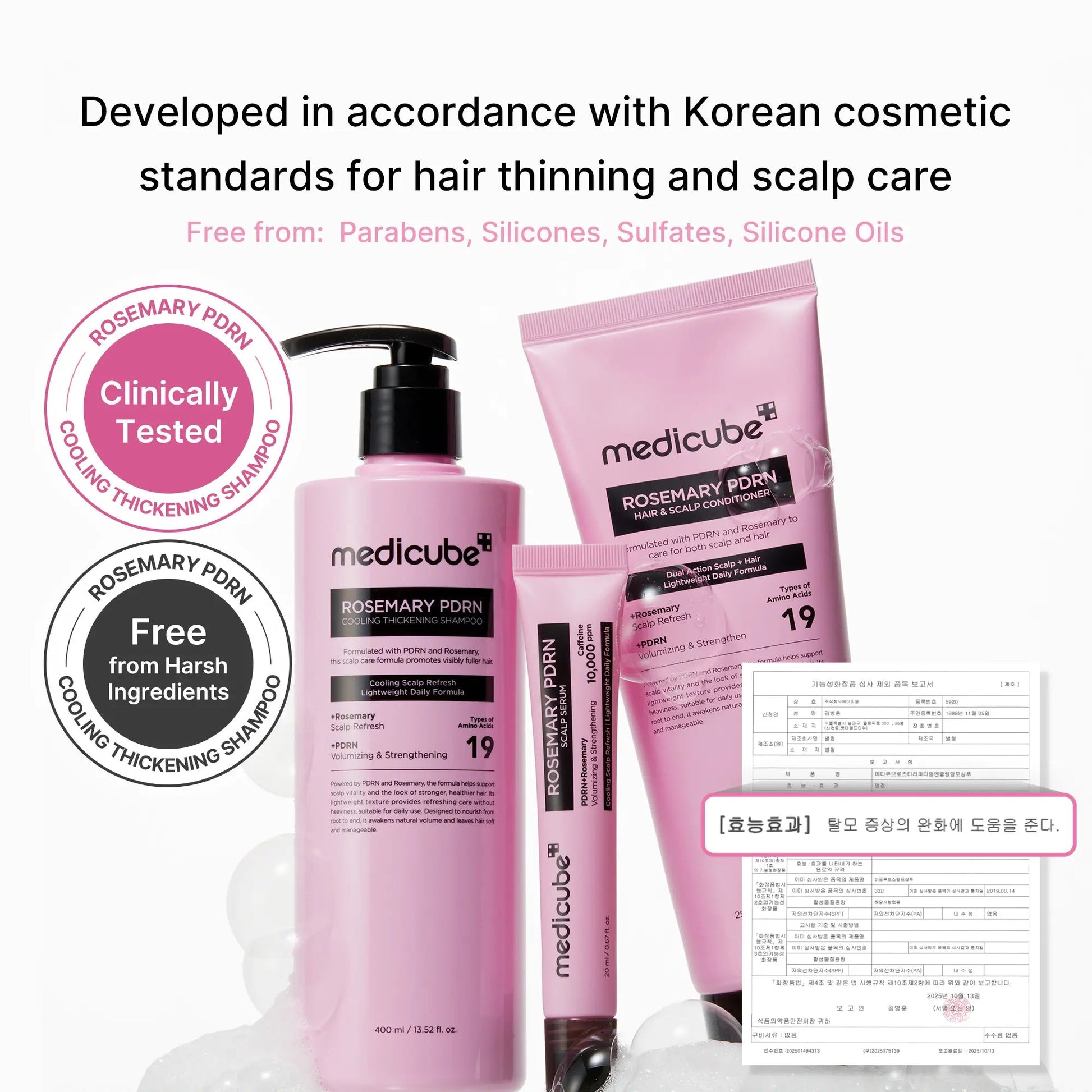 [NEW] [Medicube] Rosemary PDRN Scalp-To-Hair Strengthening Set | Includes Shampoo, Conditioner, Hair Mask, Scalp Serum | Hair Thinning Care Set for Dry & Oily, Damaged, Frizzy Hair, Oily Flaky-Looking Scalp | Korea Hair Care